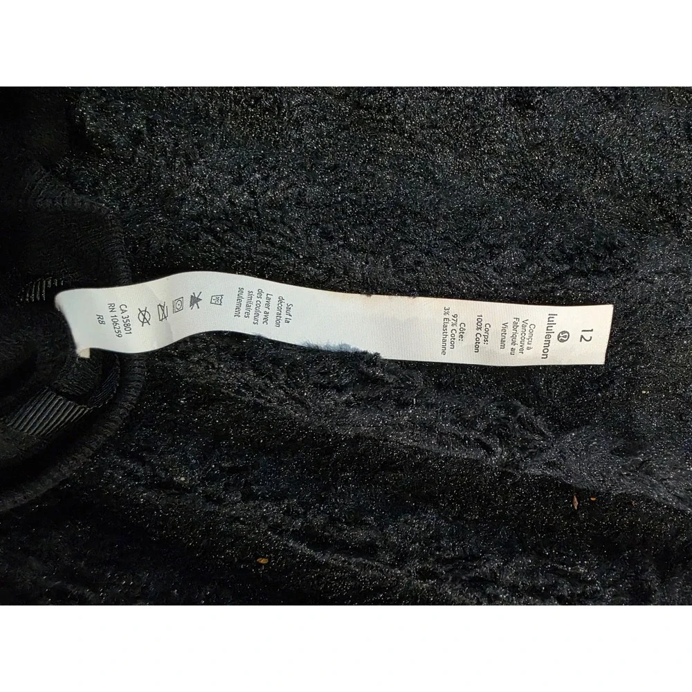 Lululemon Chill On Pullover Perfect Crewneck Sweatshirt Black Cotton Relax Sz 12